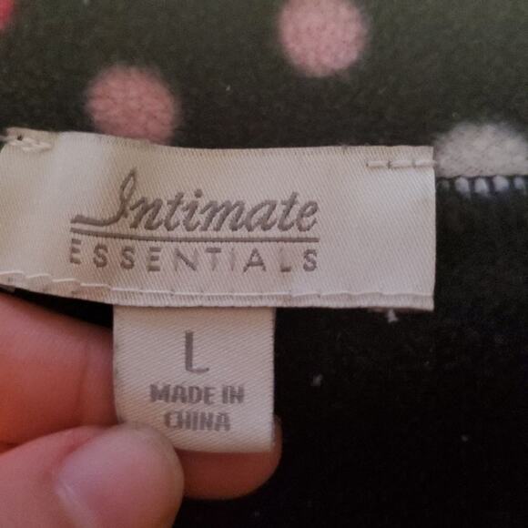 intimate essentials large womens fleece long sleeve polka dot shirt - Picture 8 of 10